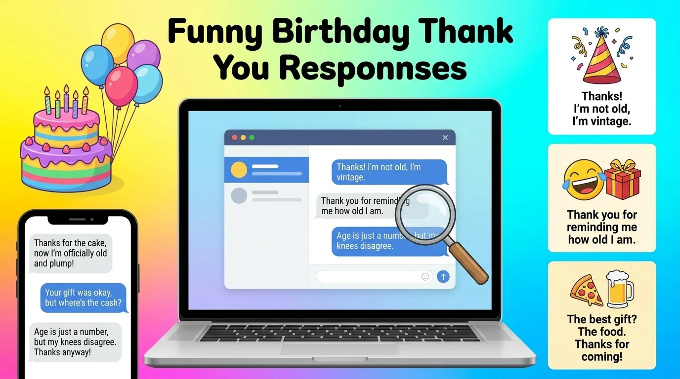 funny birthday thank you responses