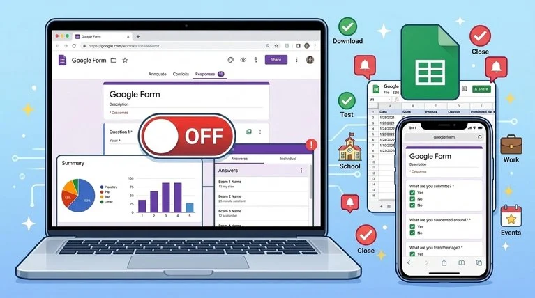 how to stop accepting responses on google form
